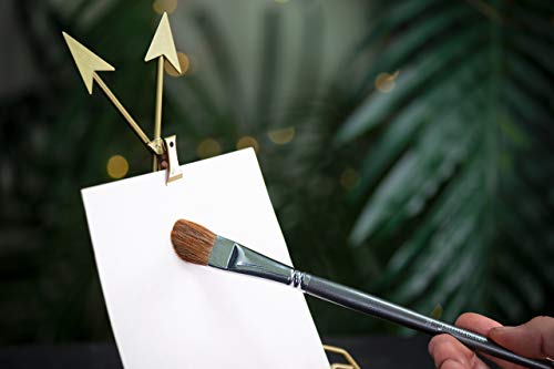 Red Sable Filbert Paint Brushes - Set of 6 Acrylic, Watercolor, Mixed Media or Oil Paint Brushes. Long Handle Professional Art Supplies for Canvas Painting